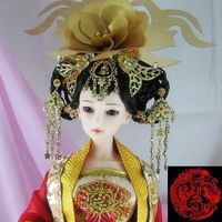  红色古风美女娃娃个性头像