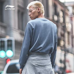  李宁卫衣男士新款运动长袖套头衫黑色上衣秋季休闲运动服awdnc45