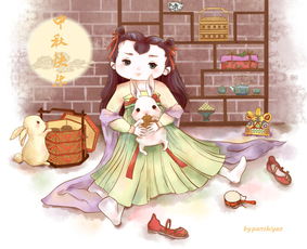  cayla手绘中秋节插画