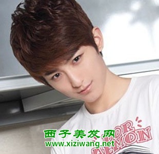  男生褐色头发发型迅速变暖男的发型造型