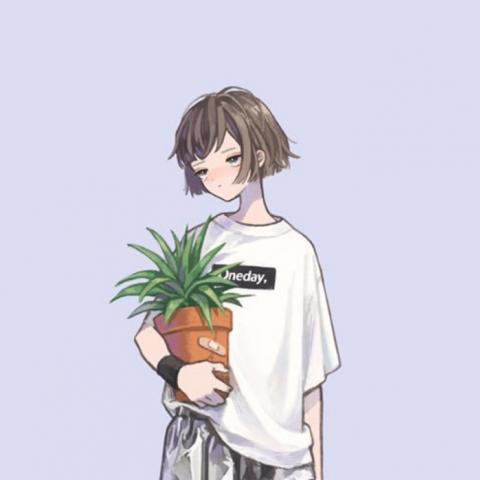  比较丧的二次元头像女