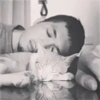 抱着猫咪的情侣头像