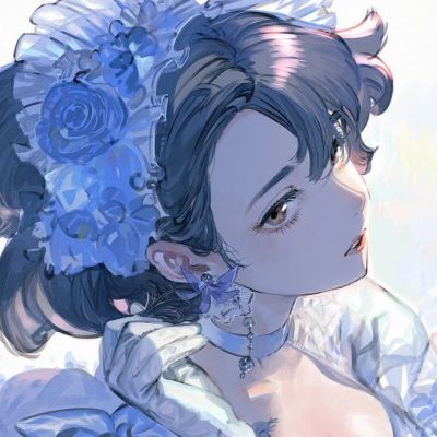  唯美忧郁蓝色系女生头像,动漫女生头像唯美