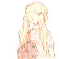  求动漫女孩背书包的背影图