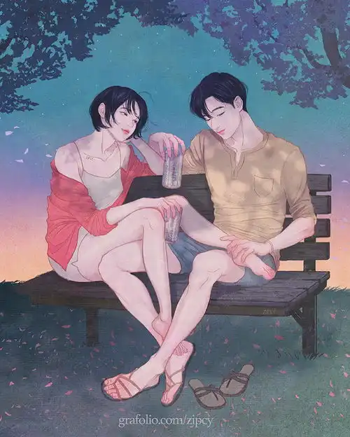  节日狗粮领不够刷一波全网最甜腻的情侣插画吧
