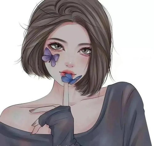  可爱短发女孩头像