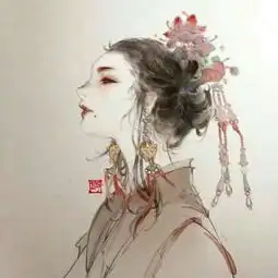  动漫头像女生古风红衣