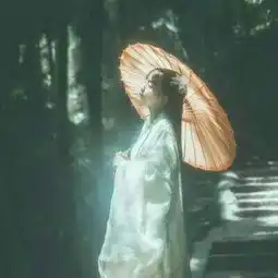  打伞可爱女生古风头像