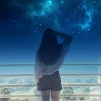  qq头像女生背影蓝色系