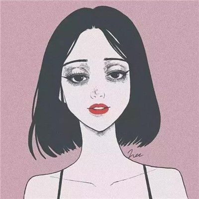  手绘头像女生唯美简约可爱又漂亮的长发短发女生
