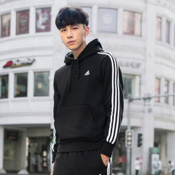  阿迪达斯adidas男黑色卫衣图片